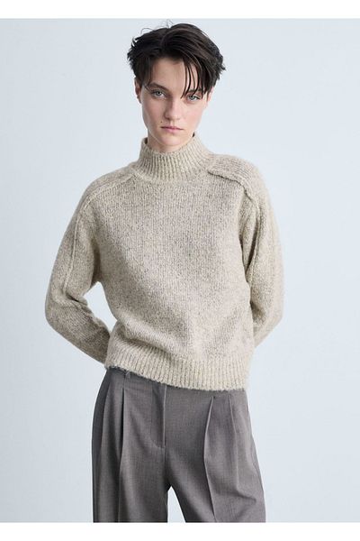 MANGO Woman Perkins collar knitwear sweater