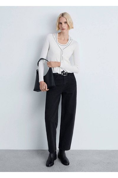 MANGO Woman V-neck knitwear cardigan
