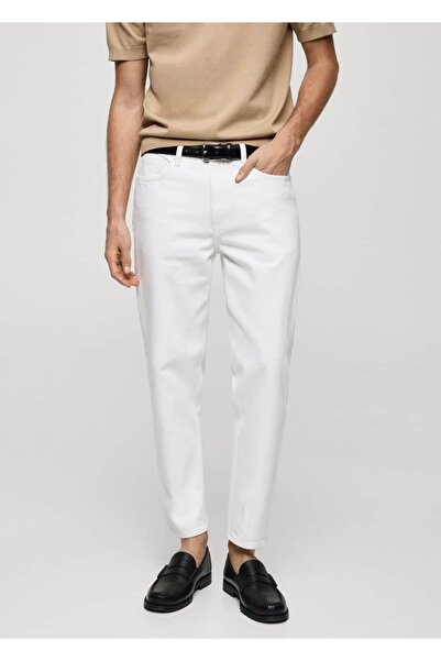 MANGO Man Cropped Tapered Fit Jean Pantolon