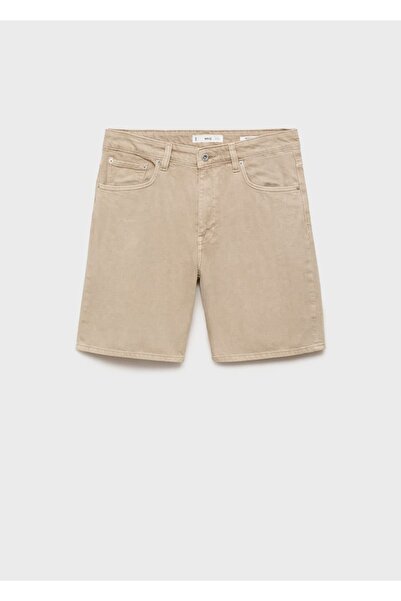 MANGO Man Washed Look Denim Bermuda Shorts