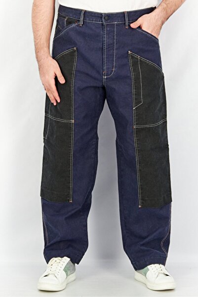 Diesel Men Straight Fit Two-Tone Stretchable Jeans, Blue Wash