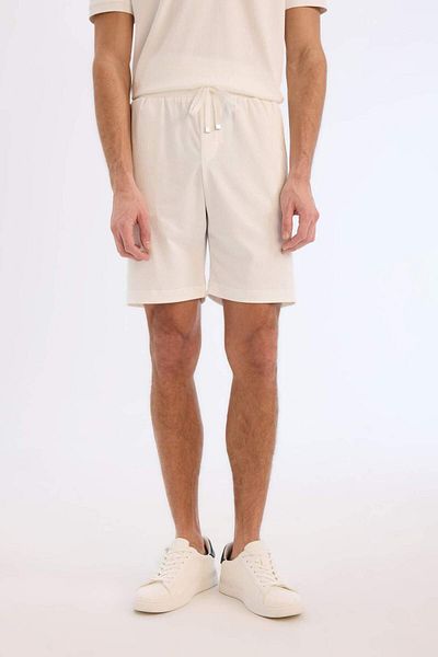 DeFacto Regular Fit Crinkle-Bermudashorts mit Schnürung in der Taille E0980AX25SM