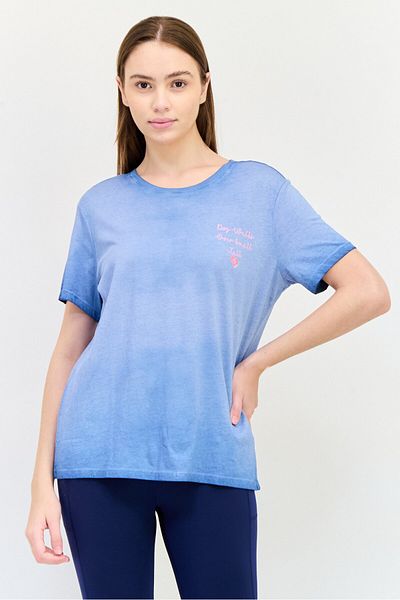 SKECHERS Women Sportswear Fit Short Sleeve Outdoor T-shirt, Light Blue