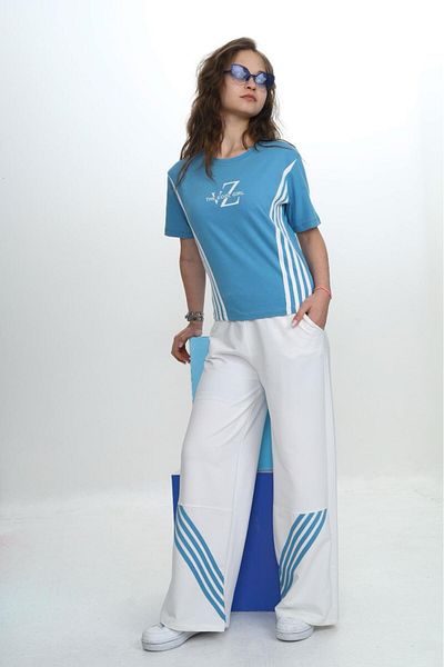 Asortik Kids Set sport din două piese pentru fete - pantaloni și tricou cu mânecă scurtă - 100% bumbac