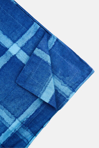 Nautica 3Pcs Double Checkered Bedsheet, Blue