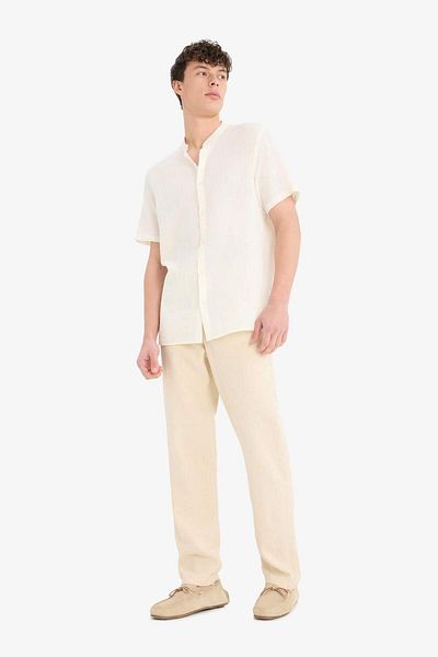 DeFacto Relax Fit Relaxed Cut Skinny Leg Λινάρι Μικτό Καλοκαιρινό Παντελόνι C1140AX25SM