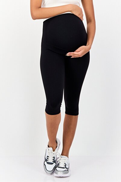 Cotton On Body بنطال ليجنز 7/8th بشعار ماركة الأمومة، أسود