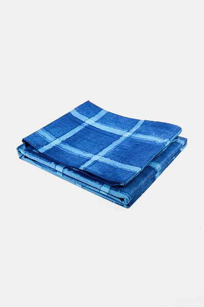 Nautica 3pcs Double Checkered Bedsheet, Blue