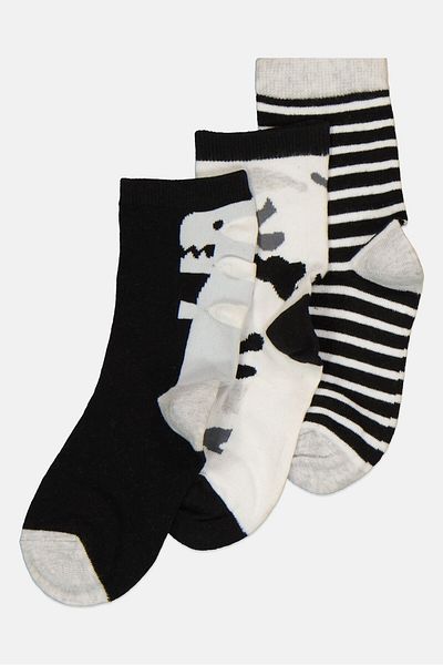 MOTHERCARE Kids Boy 3 Pairs Printed Crew Socks, Multicolor