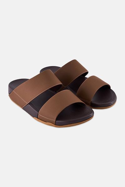 English Laundry Men 2 Strap Slip On Arabic Sandals, Brown