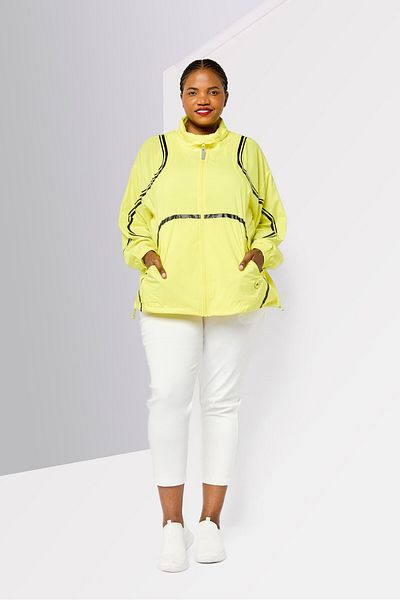 adidas Women Plus Size Long Sleeve Running Jacket, Neon Yellow