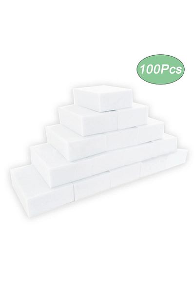 Choice 100pcs Magic Sponge Cleaner, Melamine Foam Scrubber For Kitchen Bathroom, Stain Remover, Dishware Ho