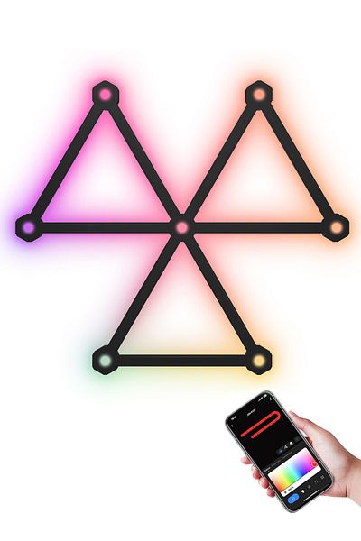 sharpdo RGB LED Geometric Splicing Light Strip Set, Supports Bluetooth and App Connection