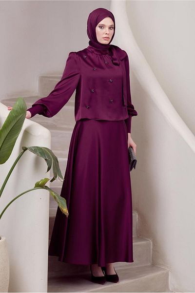 Alvina Skirt Satin Suit 45561