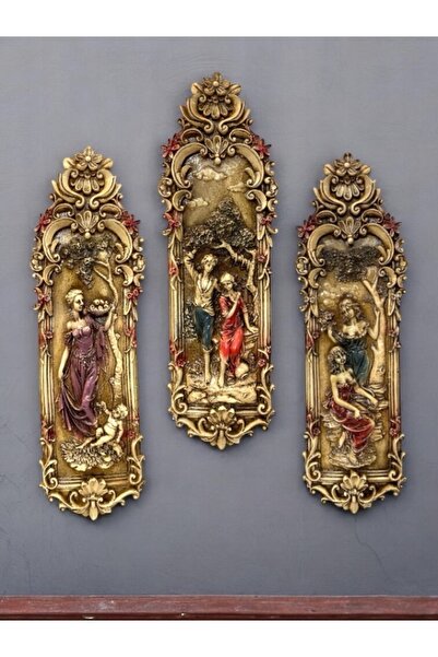 MEGA KANYON 3 Adet Büyük Boy El Yapımı Eskitme Duvar Panosu | 3D Üç Boyutlu D...