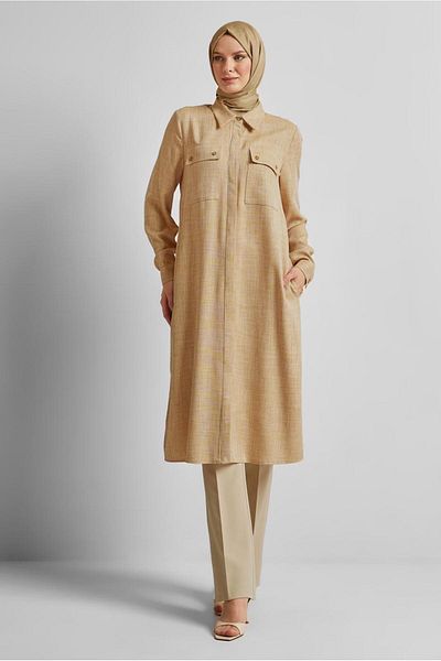 Alvina Shirt Collar Long Tunic 45346