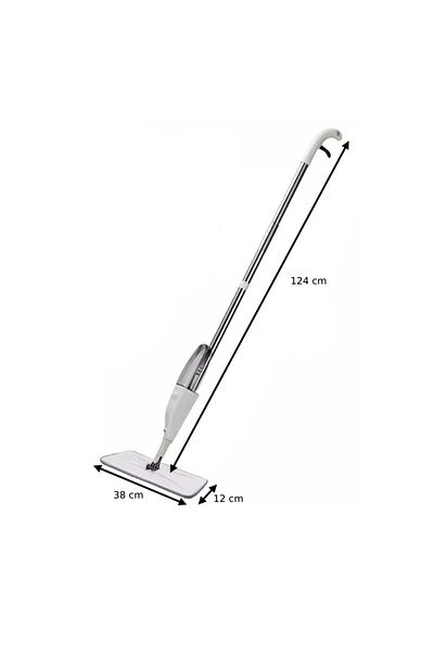 PAA-home Mop Plat PAA-home cu Pulverizator, 360°, 1 Laveta Microfibra, Dimensiuni 38x12 cm