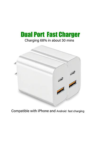 Choice 2pcs charger 4-1PCS USB C Wall Charger Block, Dual Port Power Delivery Fast Type C Charging Block Pl