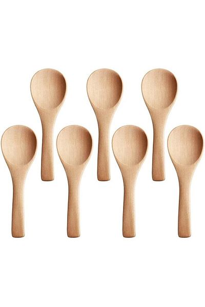 Generic 12 Pcs Mini Wooden Spoon Set Mini Spoon Set for Seasoning Sugar Salt Tea Honey Coffee Mustard Ice C