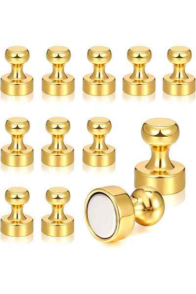 Generic SWIUKPHE Refrigerator Magnets, 30 Pcs Gold Fridge Magnets Small Strong Neodymium Magnets for Whiteb