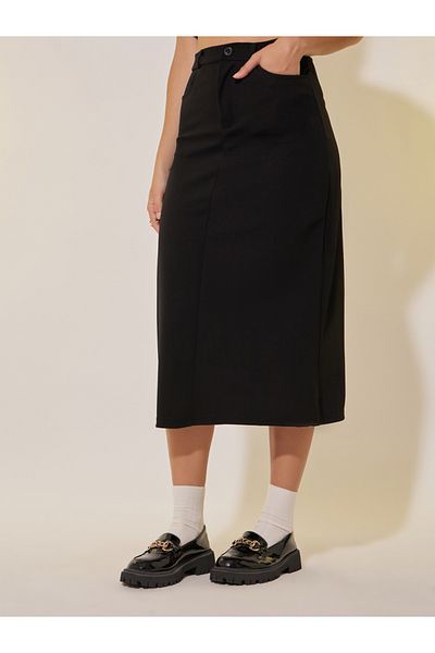 Styli Solid Midi Pencil Skirt