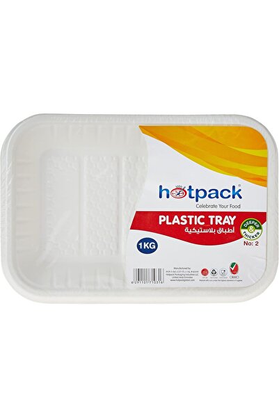 Hotpack Plastic Rectangular Tray, No. 2 - 1 kg, one unit