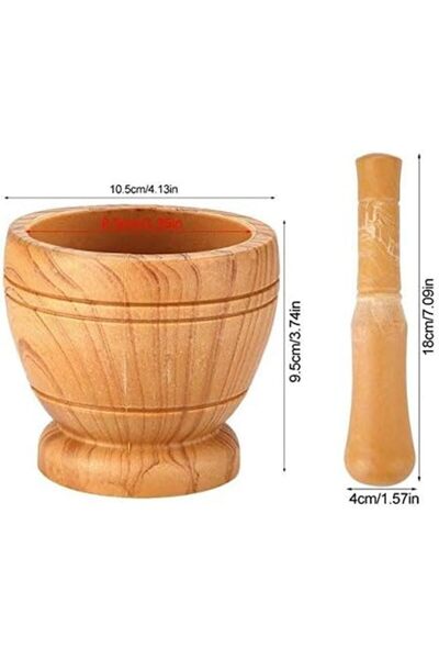 Generic Manual Wood Design Mortar and Pestle Garlic Spice Mixing Grinding Bowl Set Kitchen Grinder Tools