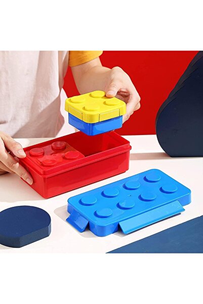 COOYA Leak Proof Lunch Box Kids, Stackable Bento Box Container, Salad Box Oxford Block Brick, Design For C