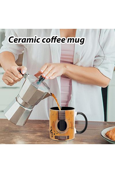 Generic Paporich Ceramic Coffee Mug Novelty, Music Note Mugs, Funny Music Note Coffee Mug, Guitars Piano Vi