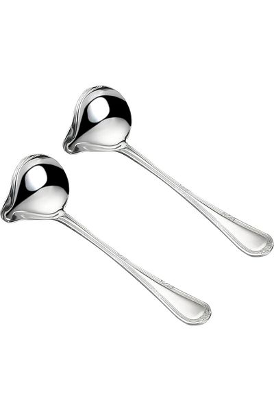Generic ALMEKAQUZ 2Pcs Stainless Steel Duckbill Spoons, Creative Sauce Soup Spoon With Patterned Handle, Sc