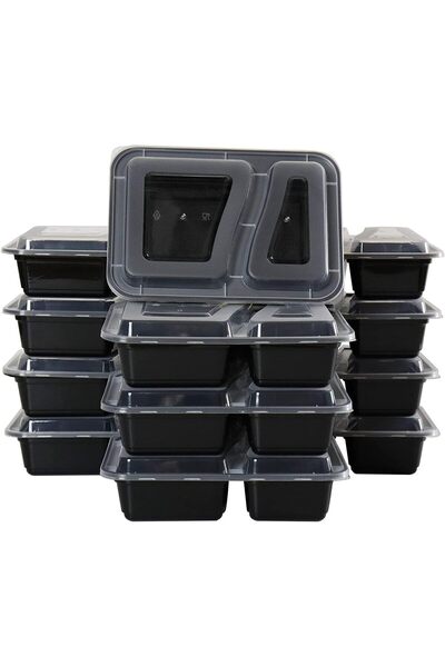 Generic Al-Bayader Bento Box, 2 Compartments, Lids, BPA-Free, Microwave/Dishw...