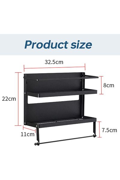 Generic CooToly Magnetic Paper Towel Holder for Refrigerator, Magnetic Spice Rack, Strong Magnetic Shelf, W