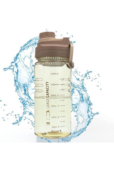 Generic Khazna Leak-Proof Sports Water Bottle, 1.5L, with Measurement Label, BPA-Free, Portable for Gym, Cy