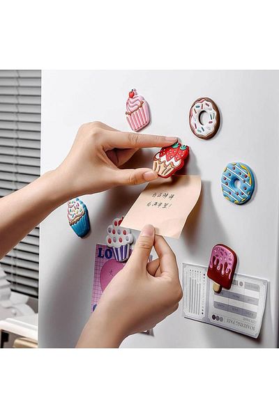 Generic 3D Silicone Refrigerator Magnets for Kids, 8 Pieces, Whiteboard, Home, Classroom