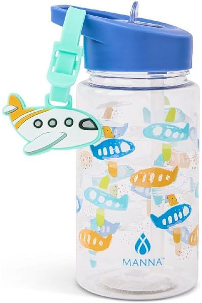 Generic Manna Buddy Jet Themed Design Water Bottle with Strap Multicolor 15oz AC55288