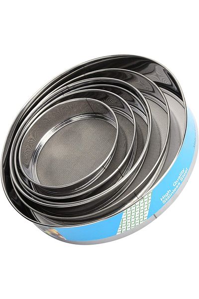 Generic Stainless Steel Baking Flour Strainer Set 5 Sizes | Round Fine Mesh Strainer | Baking Sieve Straine