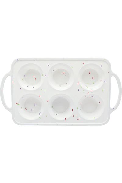 mastergold 6 Cavity Silicone Cake Mold for Baking Cake Cornbread Brownie Muffins Easy Release Use