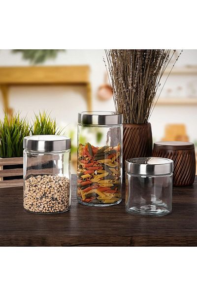 Generic Alberto 3-Piece Glass Container Set - Food Storage Container for Kitchen | Nice Appliances