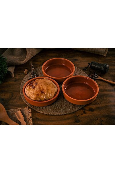 Generic Luksyol Handmade Glazed Terracotta Cooking Pan Set, 3-Piece