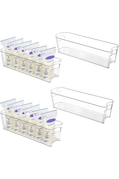 Generic Vtopmart Breastmilk Storage Container 4PCS Set, Clear Freezer and Fridge Organizer Bins, Plastic St