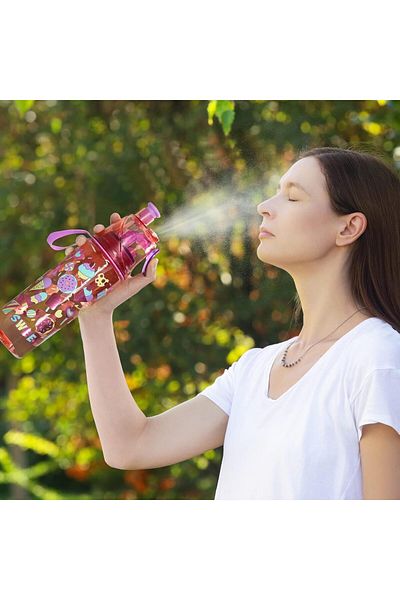 Generic Khazna Spray Water Bottles for Kids, 500ml Kids Drinking Water Bottles with Spray Mist for Boys Gir