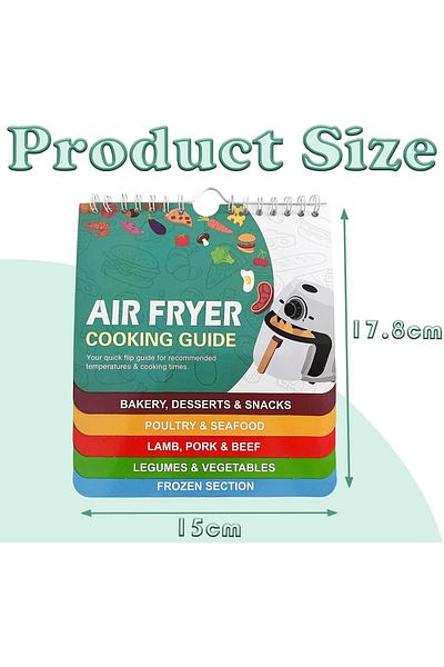 Generic YelaJoy Air Fryer Magnetic Cheat Sheet Set Air Fryer Cheat Sheet Magnets Cooking Guide Booklet Air