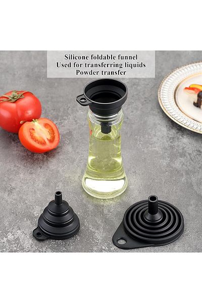 Generic ALMEKAQUZ 3 Piece Kitchen Funnel Set Easy to Store, Silicone Collapsible Funnels for Kitchen Use, F
