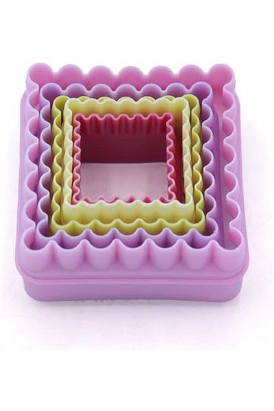 Generic Bin Shihon-Abomar | Plastic Cookie Cutter Rectangle Shape Set of 5 Pieces - MultiColor