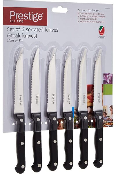 Xess 6-Pieces Steak Knife Set with Micro Serrated Edge | PR57110