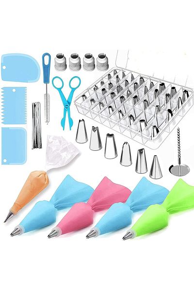 Generic Nnewvante 72 Pcs Cake Decorating Supplies Kits Decorating Sets Baking Supplies with Icing Tips，Past