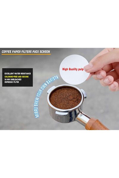 MIBRU Espresso Paper Filter Discs 54mm, 200 pcs – Compatible with De'Longhi Dedica & Breville/Sage