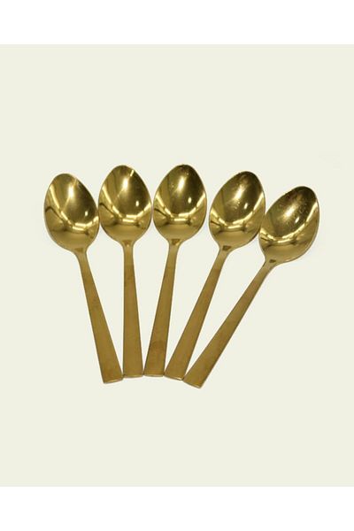 Generic Teaspoon Set of 12 Gold x 11.2 x 2.4cm