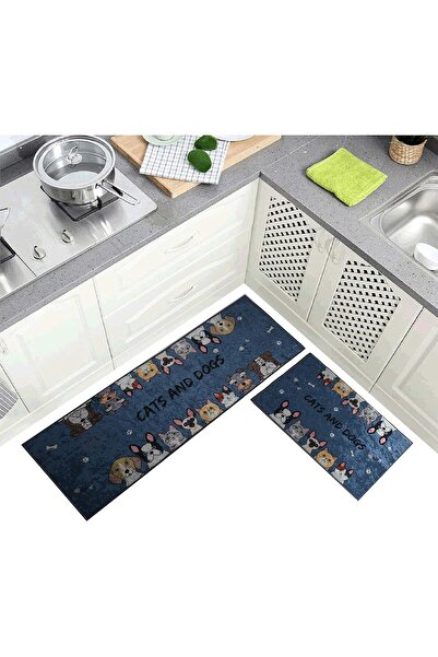 Generic سجادة مطبخ مضادة للانزلاق من هوم كونسيبت، قطعتان، متعددة الألوان، 122...