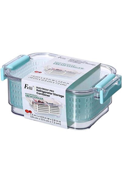 Generic حافظة طعام قابلة للتكديس من فيلي ديو فريش 7 برو، لون شفاف وأزرق مائي،...